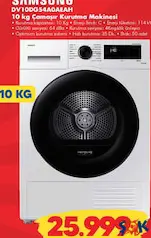 SAMSUNG DV10DG54A0AEAH 10 KG ÇAMAŞIR KURUTMA MAKİNESİ fiyat ve kampanya bilgisi